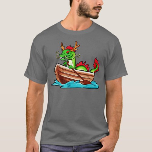 Chinese dragon in boat dragon boat T_Shirt