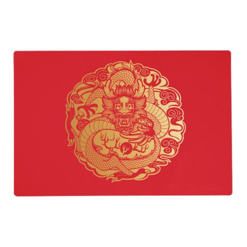 Chinese dragon in clouds placemat