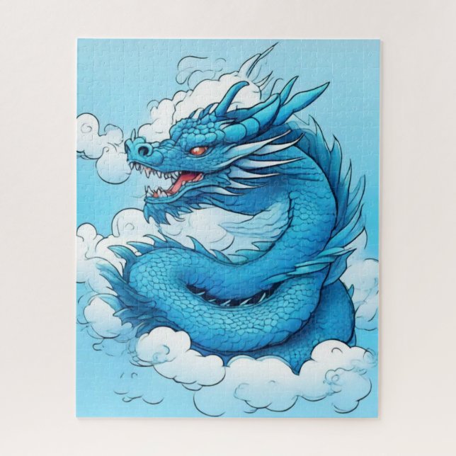 Chinese Dragon in the Clouds Jigsaw Puzzle (Vertical)