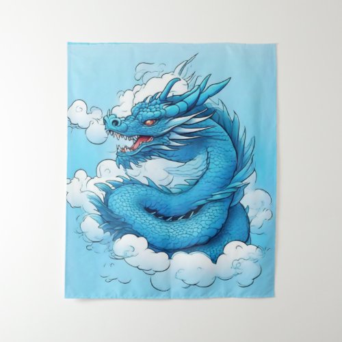 Chinese Dragon in the Clouds Tapestry