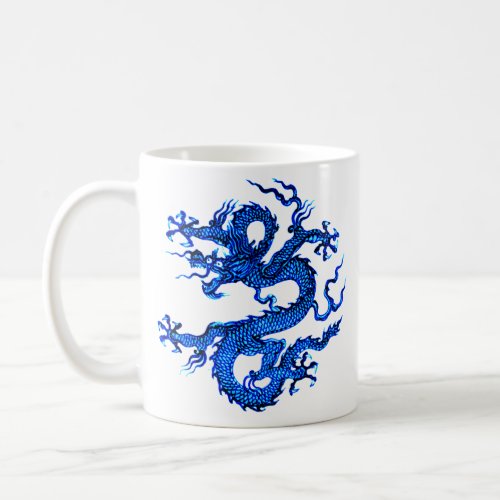 Chinese Dragon Indigo Blue Coffee Mug