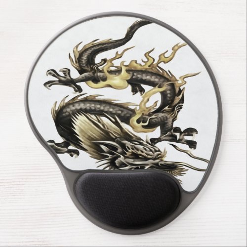 Chinese Dragon Isolated On White Gel Mouse Pad