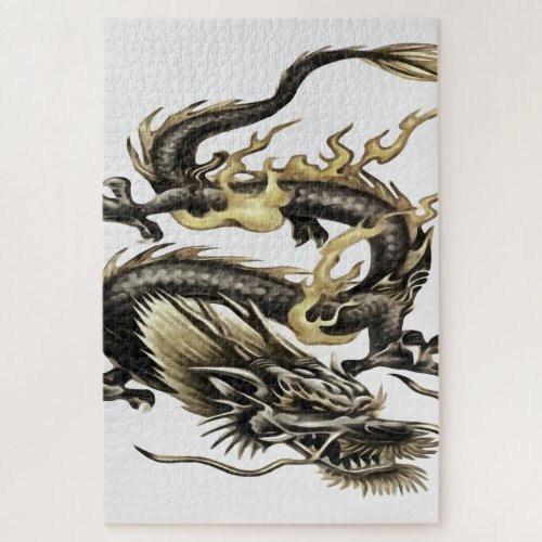 Chinese Dragon Isolated On White Jigsaw Puzzle