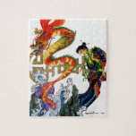 Chinese Dragon Jigsaw Puzzle<br><div class="desc">A Chinese woman metamorphosing into a water dragon</div>