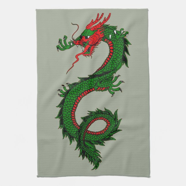 Chinese dragon kitchen towel (Vertical)