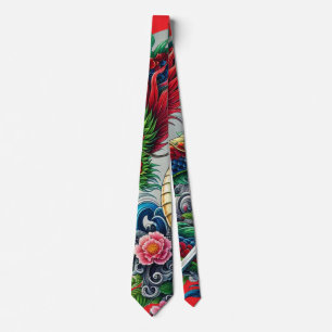 Chinese dragon leggings neck tie