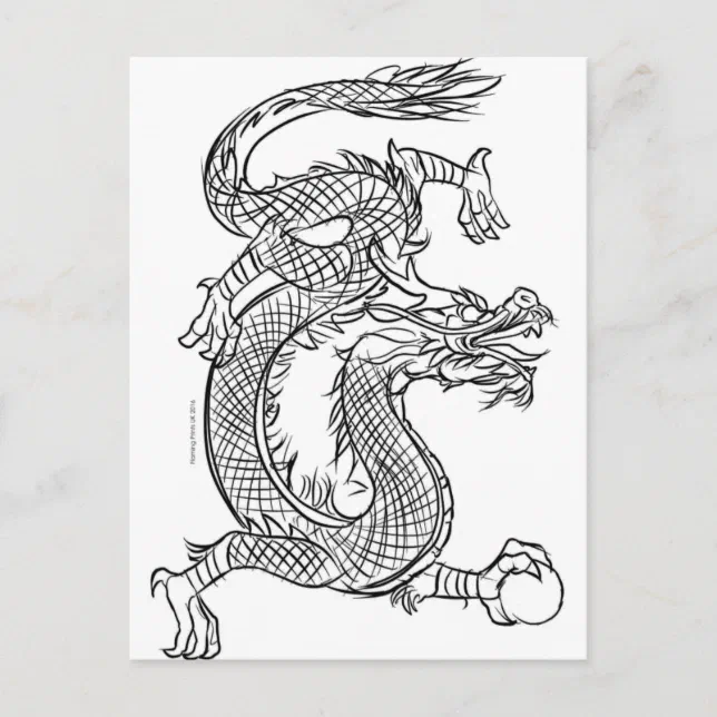 dragon outline drawing