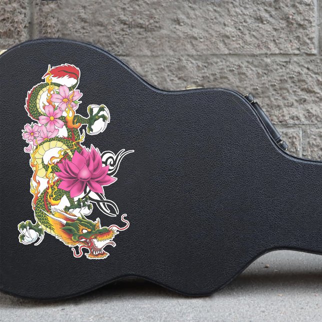 Chinese Dragon Lotus Cherry Blossoms Sticker (Creator Uploaded)