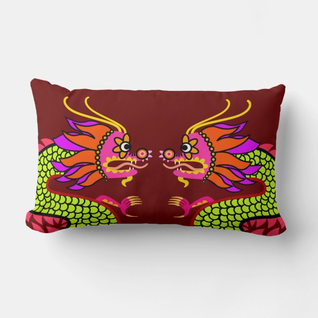 Chinese Dragon Lumbar Pillow (Front)
