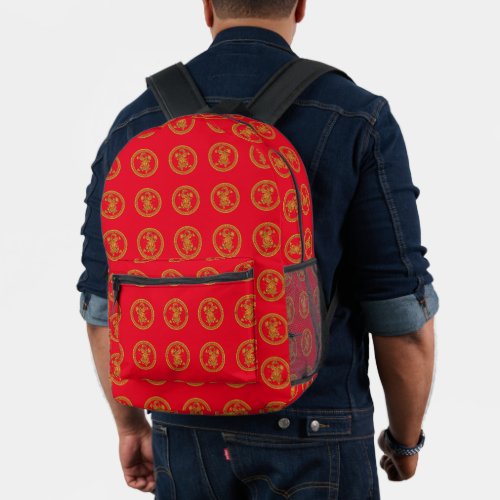 Chinese dragon medallion  printed backpack