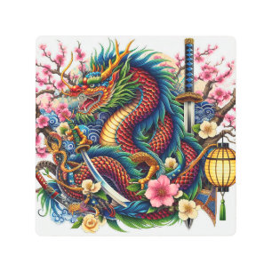 chinese dragon metal print