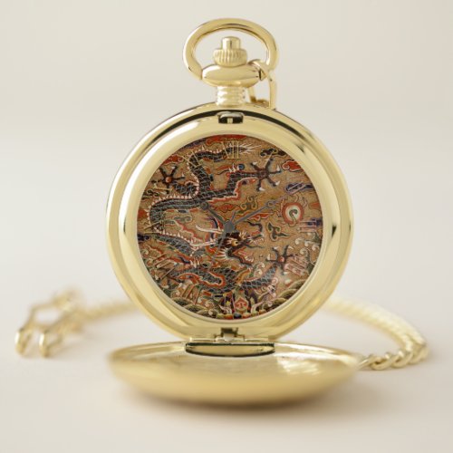 Chinese Dragon New Year Embroidery 2024 PW2 Pocket Watch
