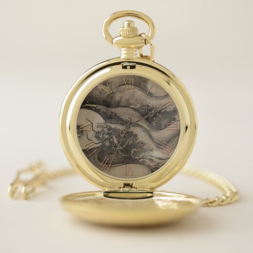 Chinese Dragon New Year Painting 2024 PW2 Pocket Watch