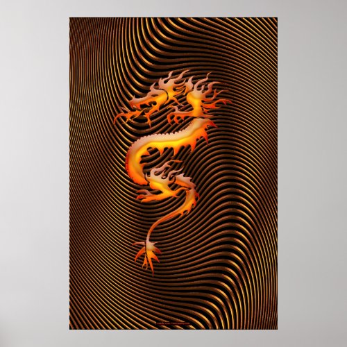 Chinese Dragon Optical Illusion Wall Art II