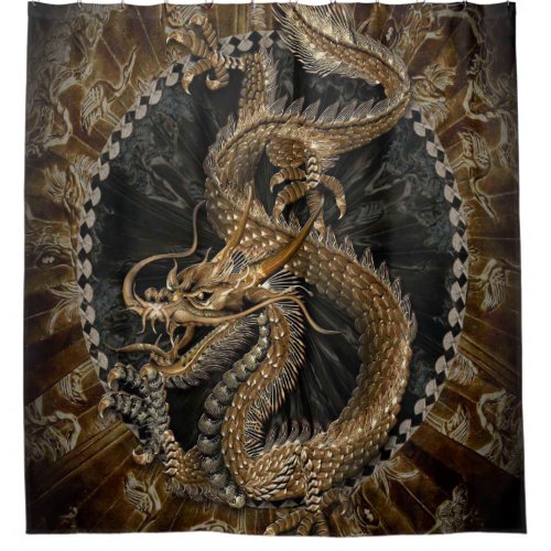 Chinese Dragon Oriental Dragon Shower Curtain