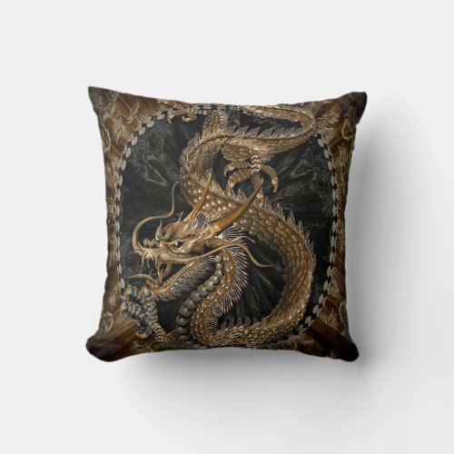 Chinese Dragon Oriental Dragon Throw Pillow