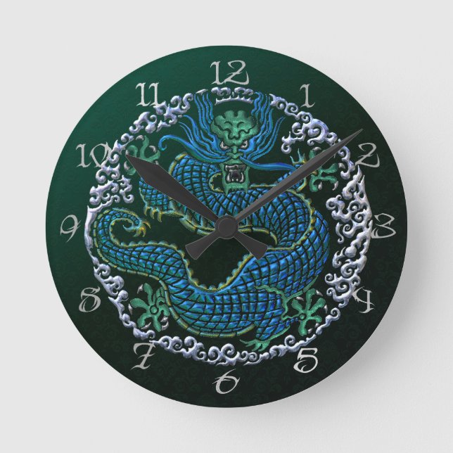 Chinese Dragon Ornament Wall Clock (Front)