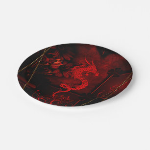 Chinese dragon paper plates