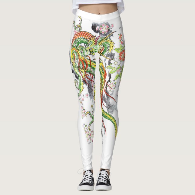 Chinese dragon pattern leggings (Front)