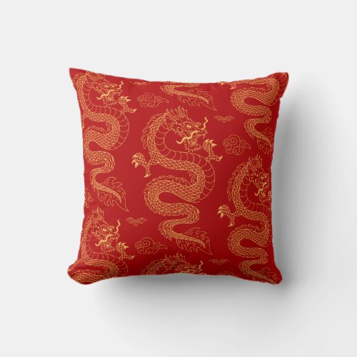 Chinese dragon pattern _ Lunar Year 2024 Throw Pillow