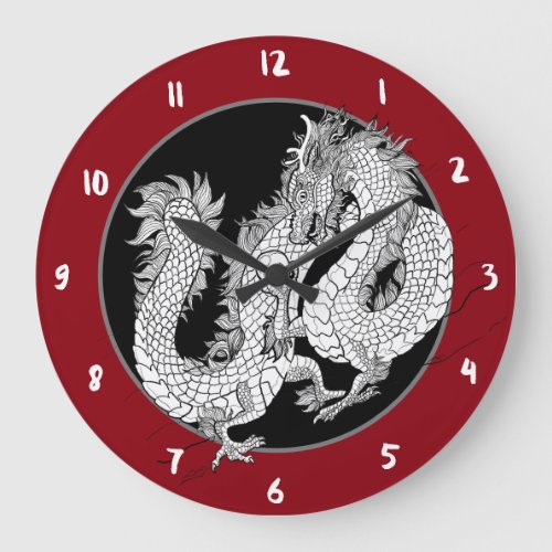 Chinese Dragon Pearl Large Clock