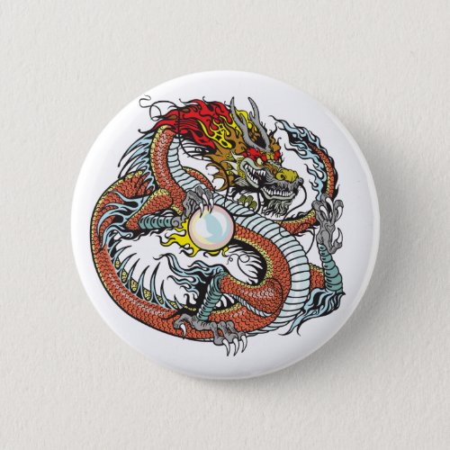 chinese dragon pinback button
