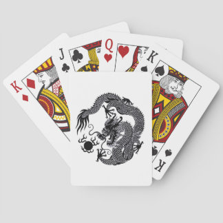 Chinese Dragon Playing Card White and Black