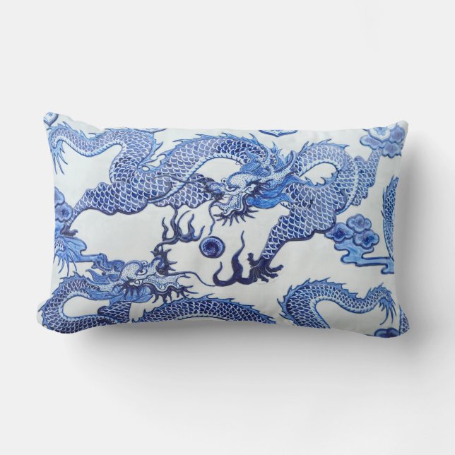 Chinese Dragon Print Pillow (Front)