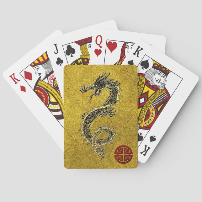 Chinese Dragon Prosperity Symbol Personalize Poker Cards (Back)