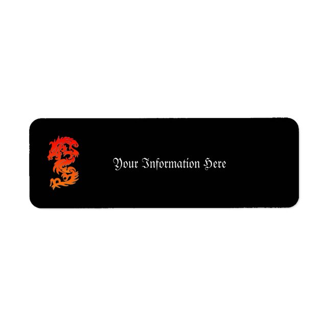 Chinese Dragon Return Address Label (Front)