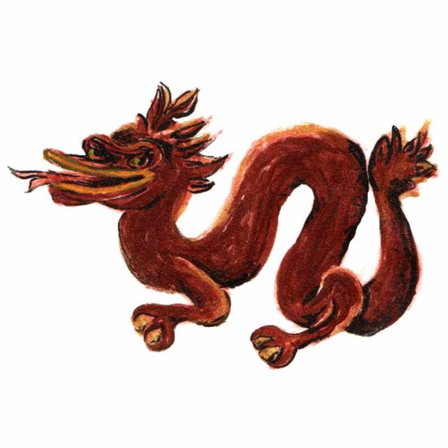 Chinese Dragon Sculpture Brooch Pin (Front)