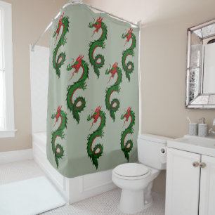 Chinese dragon shower curtain
