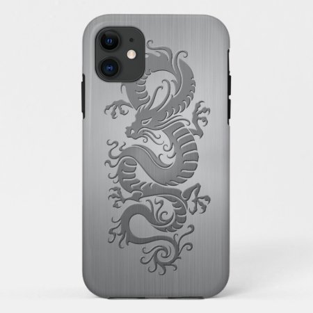 Chinese Dragon, Stainless Steel Effect Iphone 11 Case