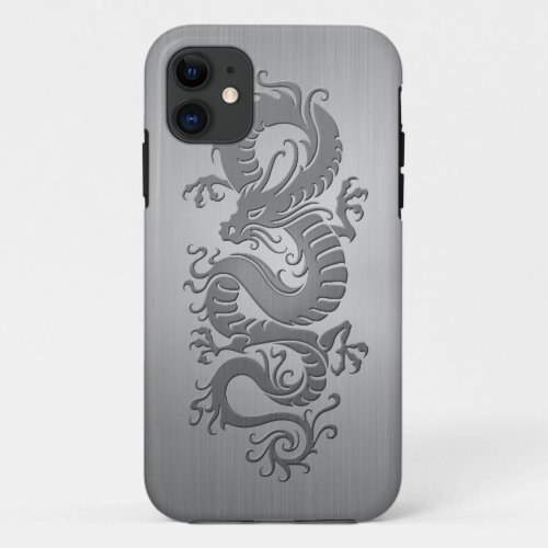 Chinese Dragon Stainless Steel Effect iPhone 11 Case