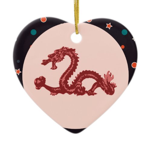 Chinese Dragon Star Pattern Fantasy Art Ceramic Ornament