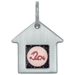 Chinese Dragon Star Pattern Fantasy Art Pet Tag