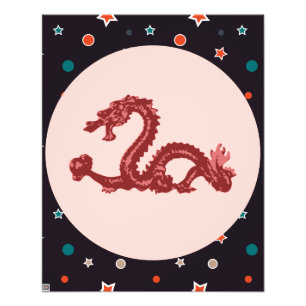 Chinese Dragon Star Pattern Fantasy Art Photo Print
