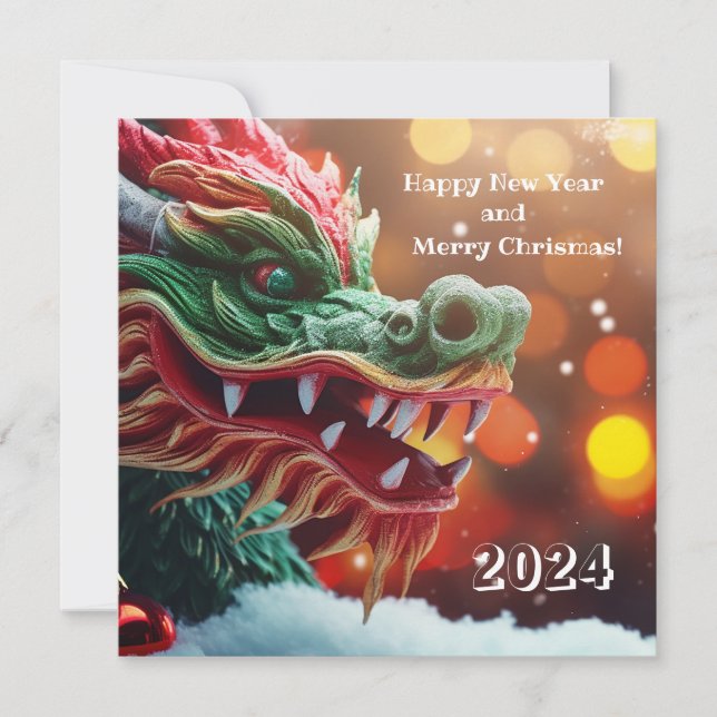 chinese dragon symbol 2024 invitation (Front)