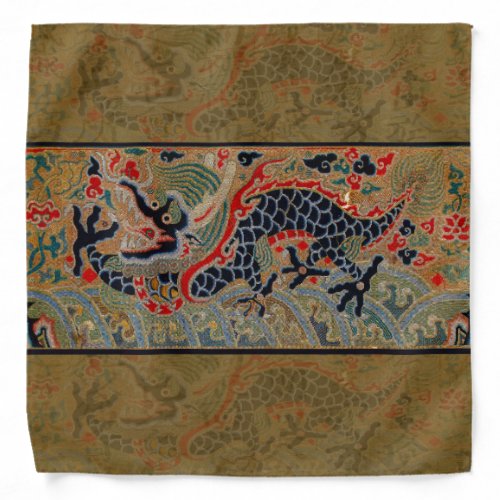 Chinese Dragon Symbol Antique Asian Bandana