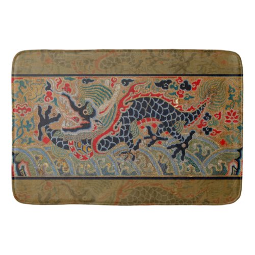 Chinese Dragon Symbol Antique Asian Bath Mat