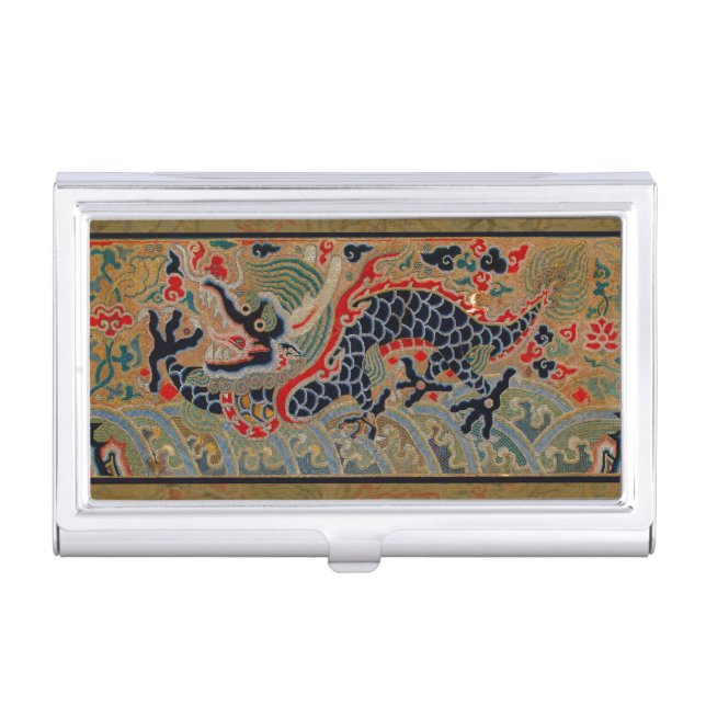 Chinese Dragon Symbol Antique Asian Business Card Holder (Front)