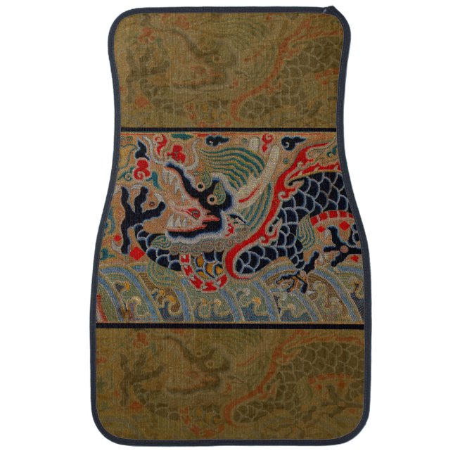 Chinese Dragon Symbol Antique Asian Car Floor Mat (Front)