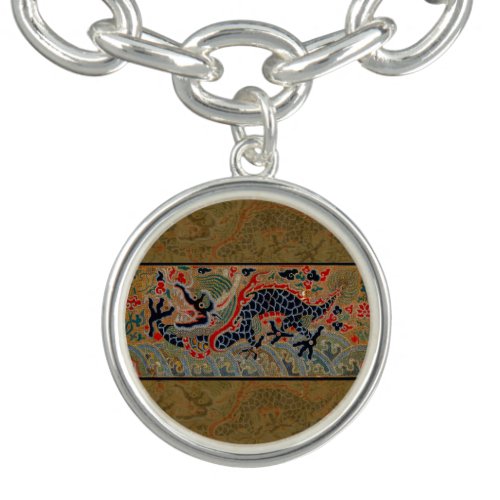 Chinese Dragon Symbol Antique Asian Charm Bracelet