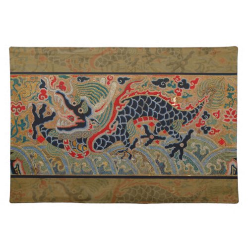 Chinese Dragon Symbol Antique Asian Cloth Placemat