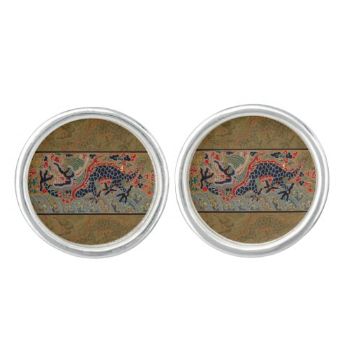 Chinese Dragon Symbol Antique Asian Cufflinks