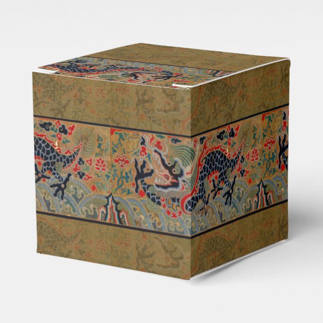 Chinese Dragon Symbol Antique Asian Favor Boxes (Front Side)