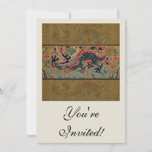 Chinese Dragon Symbol Antique Asian Invitation