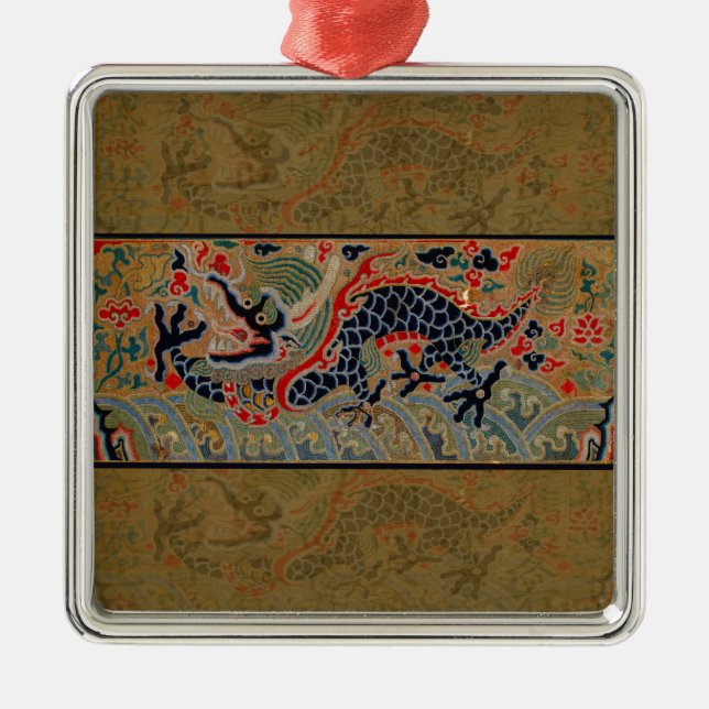 Chinese Dragon Symbol Antique Asian Metal Ornament (Front)