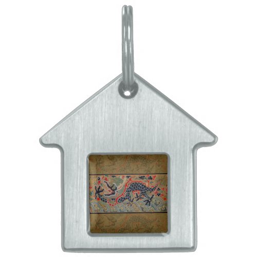 Chinese Dragon Symbol Antique Asian Pet Name Tag