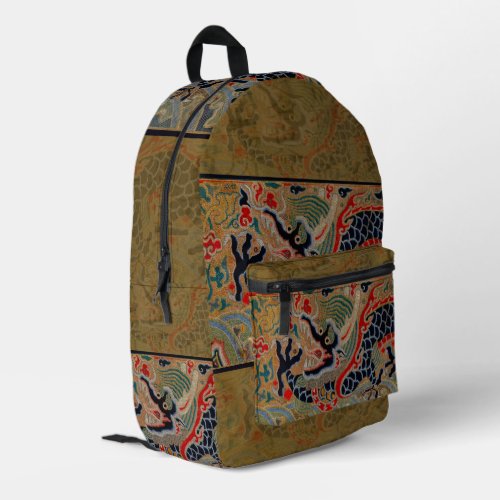 Chinese Dragon Symbol Antique Asian Printed Backpack